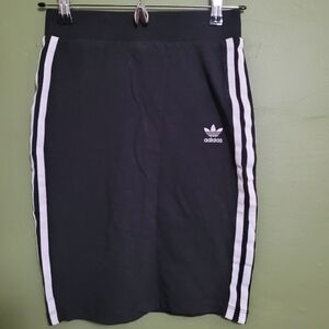 Adidas Originals 3-Stripes Midi Skirt – Black/White – Size S